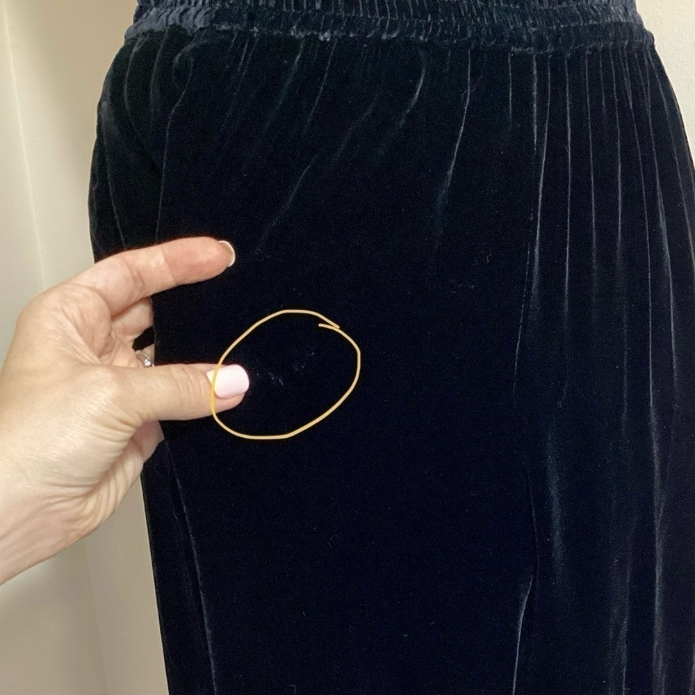 Vtg 90s Y2K Silk Blend Velvet Pants Size M Phoebe Buffay - Picture 10 of 13